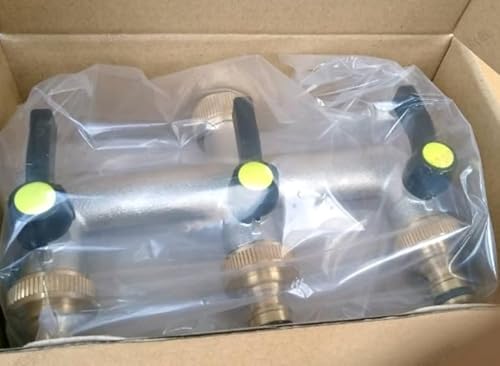 almaio 3 Wege Verteiler Wasser 3/4 Zoll Messing, Wasseranschluss Verteiler, 3 Stück 3/4" auf 1/2" Adapter, Gartenschlauch Verteiler Kompatibel mit DREI Geräten Oder DREI Wasserrohren, für Garten almaio 3 Wege Verteiler Wasser 3/4 Zoll Messing, Wasseranschluss Verteiler, 3 Stück 3/4" auf 1/2" Adapter, Gartenschlauch Verteiler Kompatibel mit DREI Geräten Oder DREI Wasserrohren, für Garten von almaio