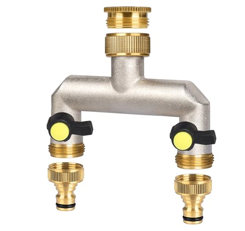 almaio Wasserverteiler 2fach, Wasserhahn Verteiler Wasser 3/4" Zoll, Verlängerter Griff mit 3/4" Zoll auf 1/2" Zoll Hahnanschluss, für Haus, Hof, Waschmaschine, Geschirrspüler, Gartenschläuche almaio Wasserverteiler 2fach, Wasserhahn Verteiler Wasser 3/4" Zoll, Verlängerter Griff mit 3/4" Zoll auf 1/2" Zoll Hahnanschluss, für Haus, Hof, Waschmaschine, Geschirrspüler, Gartenschläuche von almaio