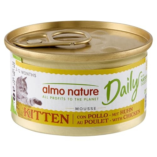 Almo Nature Daily - komplettes Nassfutter für Kitten Katzen - Mousse mit Huhn. 24 Dosen à 85 g. von almo nature