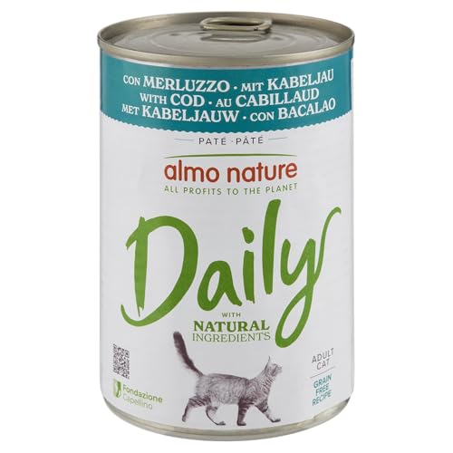 Almo Nature Daily mit Dorsch Nassfutter Katze Premium - Grain Free - 24 x 400 g von almo nature