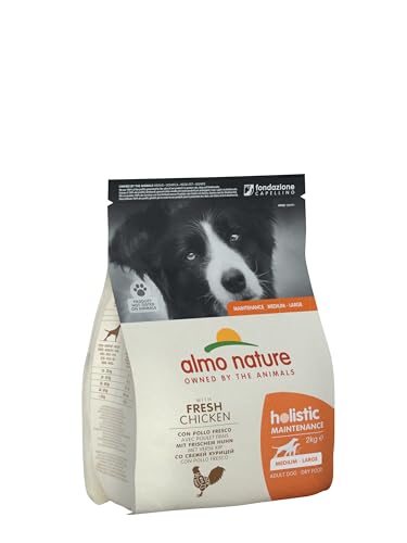Almo Nature Holistic Adult Dog Maintenance Medium - Frischem Huhn und Reis, Komplett Trockenfutter für ausgewachsene Hunde - mittelgrosser Rassen - 2kg von almo nature