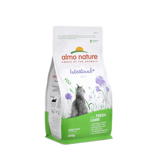 Almo Nature Darmunterstützung, Trockenfutter Katze Adulto Con Frisches Lamm | Packung mit 400 g von almo nature