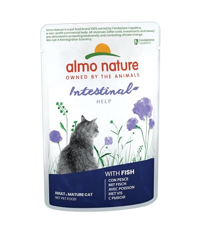 almo nature Holistic Intestinal Help Katzenfutter, Nassfutter für ausgewachsene Katzen mit Fisch. 30er Pack (30 x 70g) von almo nature