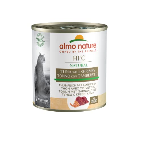 almo nature HFC Natural Katzenfutter nass mit Thunfisch und Garnelen 280g x 12, 4.2 kg von almo nature