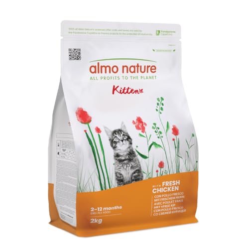 almo nature Holistic Kitten mit Huhn und Reis- Trockenfutter für Katzenjunge, Aller Rassen 2kg von almo nature