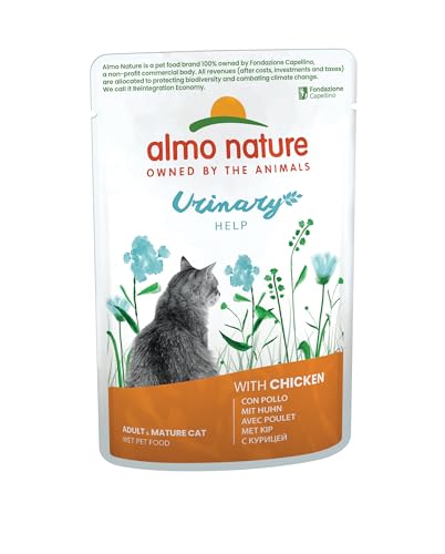 almo nature Holistic Urinary Help Katzenfutter, Nassfutter für ausgewachsene Katzen mit Huhn. 30er Pack (30 x 70g) von almo nature