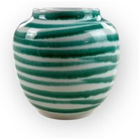 Österreich Handbemalte Gmundner Keramik Vase Grüngeflammt Ø10 cm Handgefertigtes Keramos Geschirr von aloisstudio