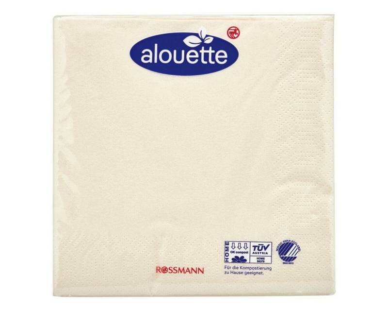 alouette Papierserviette, (30 St), 1/4-Faltung, 3-lagig, 33x33 cm von alouette