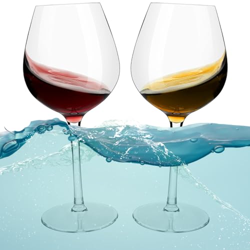 alouweekuky Floating Wine Glass Tritan, 2er Set 480ml Schwimmende Weingläser für Pool Plastik Schwimmende Gläser Bruchsicher Weinglas Kunststoff Picknick von alouweekuky