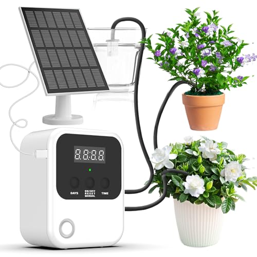alouweekuky Solar BewäSserungssystem Balkon mit 15 Bewässerung Tropfschlauch, SolarbewäSserung Outdoor für Hochbeet,Greenhouse Pflanzen, GewäChshaus, Mit Diy Timer-Modi alouweekuky Solar BewäSserungssystem Balkon mit 15 Bewässerung Tropfschlauch, SolarbewäSserung Outdoor für Hochbeet,Greenhouse Pflanzen, GewäChshaus, Mit Diy Timer-Modi von alouweekuky