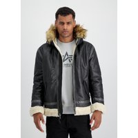 Alpha Industries Lederjacke "ALPHA INDUSTRIES Men - Leather & Faux Jackets B3 FL Hooded" von alpha industries