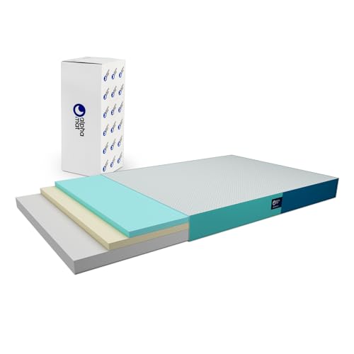 alpha mat Matratze 120x200 Schaumstoffmatratze Höhe 20 cm Discovery, Rollmatratze 7 Zonen Härtegrad H3 H2 mittelfest, Kaltschaummatratze, Oeko-Tex, Matraze mit hautfreundlichem, kühlendem Material von alpha mat