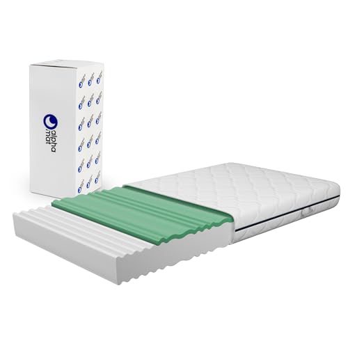 alpha mat Matratze 140x200 Schaumstoffmatratze Simply Höhe 15 cm, Rollmatratze 7-Zonen Härtegrad H3 H2 mittelfest, Wendematratze, Oeko-Tex, Hyperallergen, waschbarer Bezug alpha mat Matratze 140x200 Schaumstoffmatratze Simply Höhe 15 cm, Rollmatratze 7-Zonen Härtegrad H3 H2 mittelfest, Wendematratze, Oeko-Tex, Hyperallergen, waschbarer Bezug von alpha mat