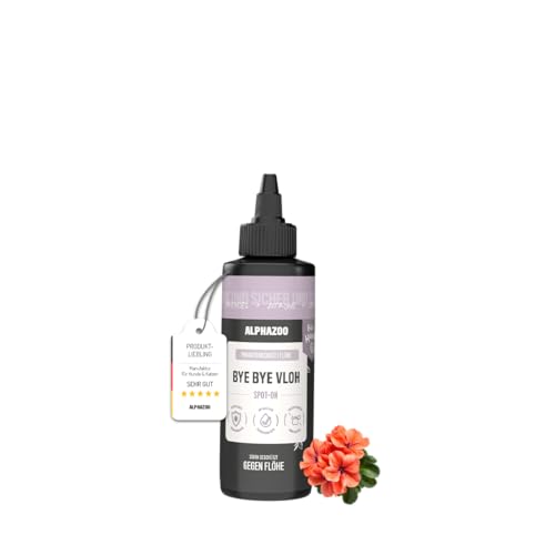 alphazoo ByeByeVloh Spot-On für Hunde 100 ml – Natürlicher Floh- & Zeckenschutz ohne Chemie, sanft zur Haut, langanhaltende Parasitenabwehr, einfache Anwendung von alphazoo