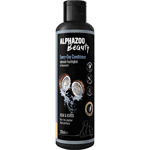 alphazoo Every Day Katzen und Hunde Conditioner 200 ml I Kokos I Fellpflege für alle Rassen Langhaar, Kurzhaar I Natürliches Hundeshampoo für weiches Fell von alphazoo