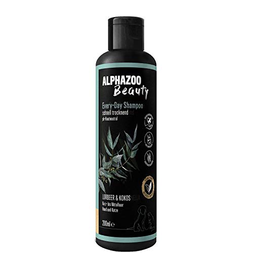 alphazoo Every-Day Katzen & Hundeshampoo 200 ml I Natürliches Shampoo mit Kokos & Lorbeer ganz ohne Silikone I Pflegeshampoo für EIN glänzendes Fell von alphazoo