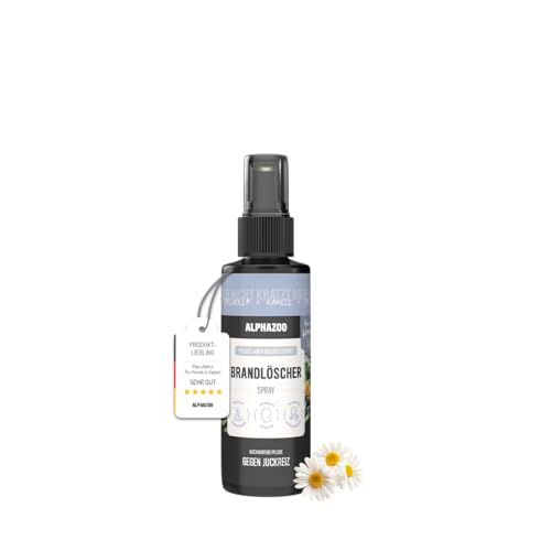 alphazoo Juckreiz Hund Brandlöscher 100 ml – Anti Juckreiz-Spray gegen Kratzen, Hotspots & Allergien – Sanftes Wundspray nach Milben & Grasmilben – Hautpflegespray für Hunde Fell & Hautpflege von alphazoo