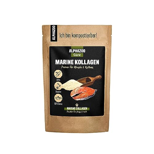 alphazoo Marine Kollagen-Pulver für Hunde, Katzen & Nagertiere 100 g I Bioaktive Kollagen-Peptide, Fisch Collagen-Pulver I Für Starke, gesunde Gelenke von alphazoo