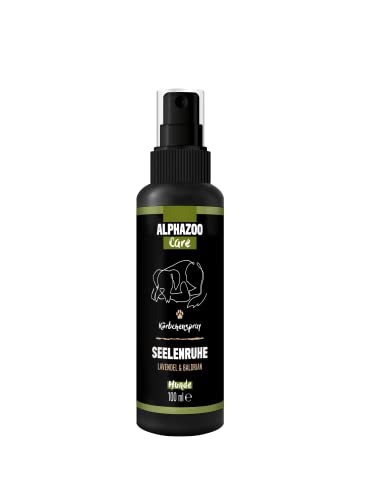 alphazoo Seelenruhe Körbchenspray 100 ml I Natürliches Entspannungsspray für Hunde I Beruhigungsspray Hunde für Ruhe, Wohlbefinden und Anti-Stress von alphazoo