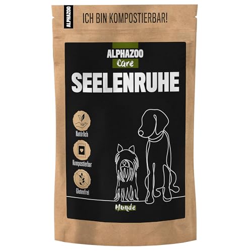 alphazoo Seelenruhe I Natürliche Beruhigungsmittel für Hunde I 120 x Tabletten mit Hanföl und Baldrian | Gegen Stress und Angst | Für mehr Entspannung von alphazoo