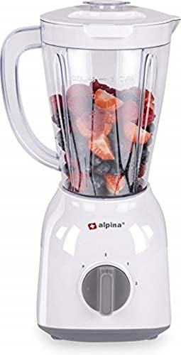 alpina Blender - Mixer - Smoothie Maker - 1,5 Liter - 400 Watt - Turbofunktion - Kunststoffbehälter - Weiß Wit von alpina