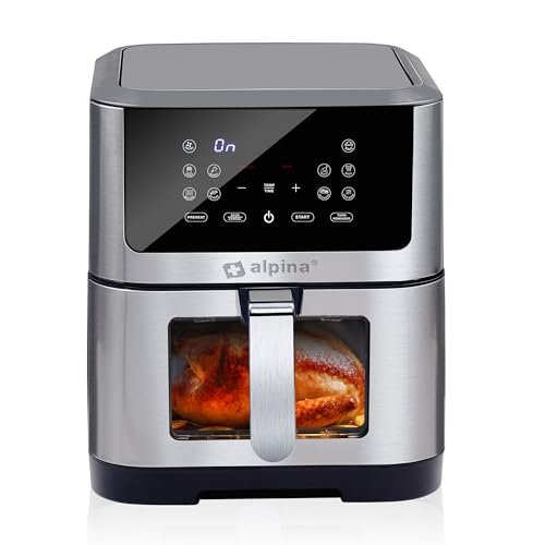 alpina Airfryer XXL - Heißluft-Fritteuse 8L - 80 bis 200°C - 1800W - Digitales Display von alpina