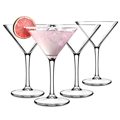 Martini-Gläser, Set mit 4 Stück, 220 ml, Cocktail-Martini-Partygläser, V-förmig, klassisches Trinken, Martini-Mocktail-Espresso, gemischte eiskalte Getränke, Servierglas für Partys, Barzubehör, von alpina