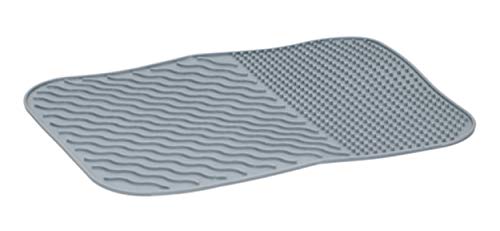 alpina Abtropfmatte Spüle - Küchen Zubehör - Unterlage Küche aus Silikon mit Rippen - Küchenspüle Abtropfmatte Spülmaschinenfest 34,5 x 26,5 cm - Grau von alpina