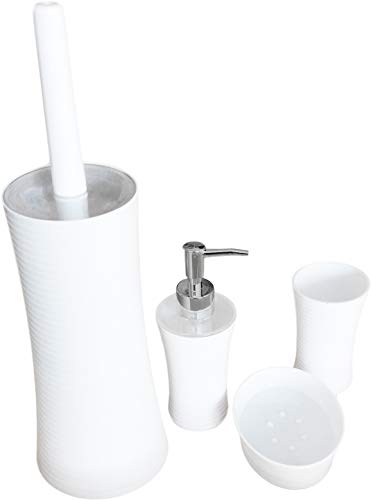 alpina Badezimmer- Toiletten-Set, 4 teilig, Bad-Set, WC-Set (Weiß) von alpina