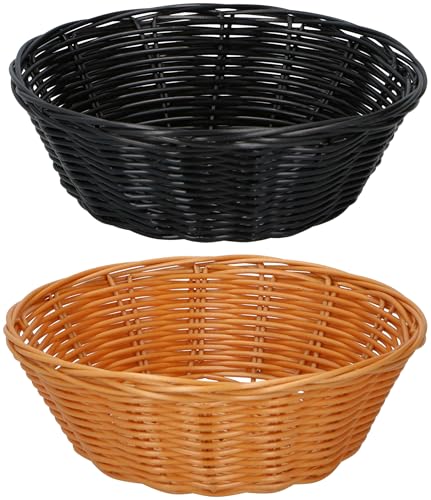 alpina Brotkorb-Set - 2 Stück - Weidenkörbchen - Braun und Schwarz alpina Brotkorb-Set - 2 Stück - Weidenkörbchen - Braun und Schwarz von alpina