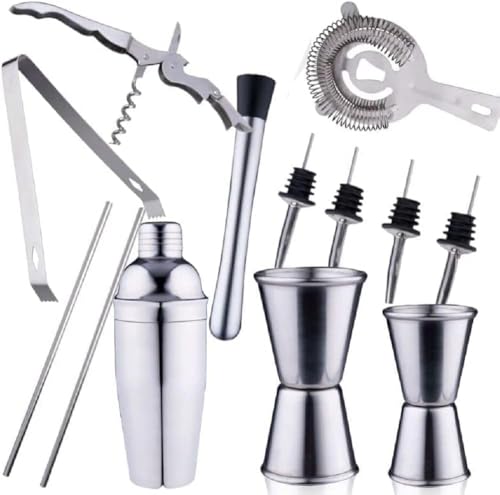 alpina Cocktail Set komplett - 14-teilig - Cocktailshaker/Stamper/Jigger/Etc - Edelstahl alpina Cocktail Set komplett - 14-teilig - Cocktailshaker/Stamper/Jigger/Etc - Edelstahl von alpina