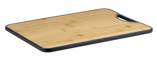 alpina Doppelseitiges Schneidebrett Bambus und Kunststoff - Schneidebrett 38 x 28 cm - Servierplatte und Holzbrett Küche - Käsebrett und Servierbrett Modern und Hygienisch von alpina
