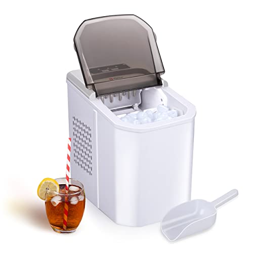 alpina Eiswürfelmaschine - 2 Größen von Eiswürfeln - Eiswürfelbereiter - Produktion in 10-12 Minuten - Transparenter Deckel - Weiß alpina Eiswürfelmaschine - 2 Größen von Eiswürfeln - Eiswürfelbereiter - Produktion in 10-12 Minuten - Transparenter Deckel - Weiß von alpina