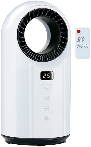 alpina Elektrischer Heizlüfter und Ventilator 1500W – Keramik Heizkörper mit Timer und Fernbedienung – Oszillierender Heizstrahler mit Kühl- und Heizfunktion – 18 x 18 x 37 cm von alpina