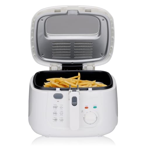 alpina Friteuse 2,5L DF-165 - Friteuse mit Fett 1800W - Einstellbare Temperatur bis 190°C - für 2 bis 3 Personen - mit Antihaftbeschichtung und Kontrollleuchte - Weiß, Weiss alpina Friteuse 2,5L DF-165 - Friteuse mit Fett 1800W - Einstellbare Temperatur bis 190°C - für 2 bis 3 Personen - mit Antihaftbeschichtung und Kontrollleuchte - Weiß, Weiss von alpina