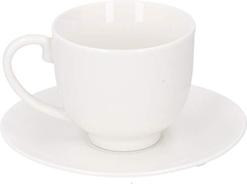 Alpina Set Espressotassen mit Untertassen, Keramik, Weiss, 31 x 17.5 x 7 cm, 12-Einheiten von alpina