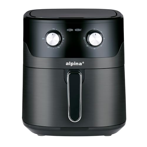 alpina Heißluftfritteuse 6L - Airfryer für 4 bis 6 Personen - Heissluftfritteuse mit Einstellbarer Temperatur von 80°C bis 200°C - Air Fryer mit Timer bis zu 60 Minuten - Schwarz alpina Heißluftfritteuse 6L - Airfryer für 4 bis 6 Personen - Heissluftfritteuse mit Einstellbarer Temperatur von 80°C bis 200°C - Air Fryer mit Timer bis zu 60 Minuten - Schwarz von alpina