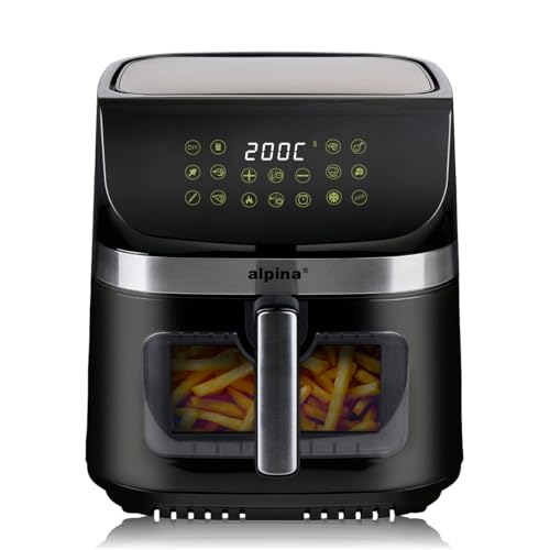 alpina Heißluftfritteuse 9L - Airfryer XXL - Air Fryer mit Digitalem Display - Heissluftfritteuse mit Timer und Temperatur 60 bis 200℃ - mit 8 Kochprogrammen und Sichtfenster - Schwarz alpina Heißluftfritteuse 9L - Airfryer XXL - Air Fryer mit Digitalem Display - Heissluftfritteuse mit Timer und Temperatur 60 bis 200℃ - mit 8 Kochprogrammen und Sichtfenster - Schwarz von alpina