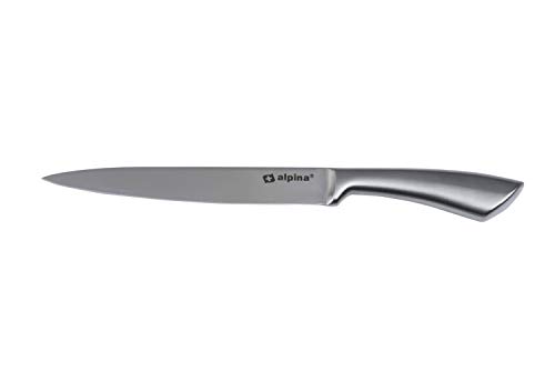 alpina Kochmesser - Küchenmesser 33 cm - Profi Messer - Multifunktionales Chefmesser - Allzweckmesser aus Edelstahl - Scharfe Klinge - Silber, von alpina