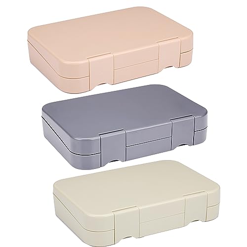 alpina Lunchbox mit Fächern – 21 x 15 x 4,5 cm – Überraschungsfarbe: Rosa, Grau oder Beige – Spülmaschinenfest – Kinder/Erwachsene – Herausnehmbares Fach – Kunststoff von alpina