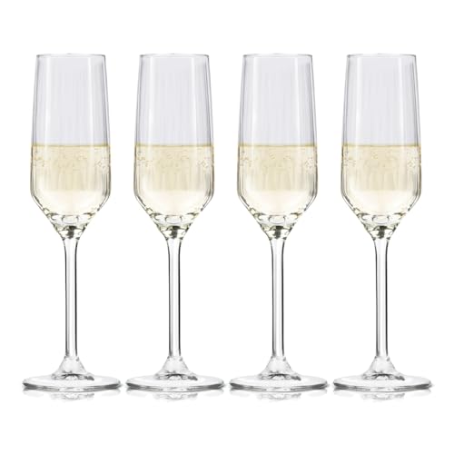 alpina Sektgläser 22cl - Champagner Gläser Set 4 Stück - Auch geeignet als Cava- und Prosecco Gläser - Trinkgläser Set - Spülmaschinenfestes Glas alpina Sektgläser 22cl - Champagner Gläser Set 4 Stück - Auch geeignet als Cava- und Prosecco Gläser - Trinkgläser Set - Spülmaschinenfestes Glas von alpina