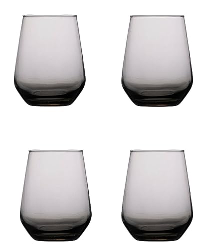 alpina Set mit 4 Trinkgläsern im Vintage-Retro-Stil, 450 ml, Rauchglas alpina Set mit 4 Trinkgläsern im Vintage-Retro-Stil, 450 ml, Rauchglas von alpina