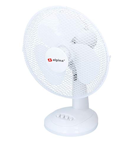 alpina Tischventilator - Ø 30 cm - 38 Watt - 3-stufiger Ventilator - Weiß von alpina