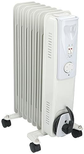 alpina Ölradiator YL-A07S-7 - Elektroheizung 1500W - Mobile Heizung mit Einstellbarer Thermostat - 3 Heizstufen: 600W/ 900W/ 1500W - Konvektor Heizung - 33 x 23,5 x 55CM - Weiß von alpina