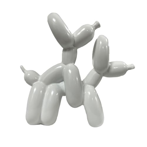 Ballon Hund Skulptur, Harz Dekorative Statuen, Modernes Design Ballon Hund für die Einrichtung des Wohnzimmers und Büros, Mode Harz Handwerk Skulptur Kunst Figur (Weiß, 9,9 cm) von alslovkar