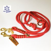 Hundeleine Verstellbar/Tauleine Für Kleine Hunde Rot Gold Sehr Edel Und Hochwertig Marke Alsterstruppi, Ab 44, - Euro von alsterstruppi