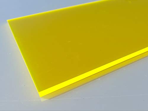 alt-intech Acrylglas GS, 500 x 500 x 3 mm, Fluoreszierend Gelb, Kunststoff, Acrylglas-Platte, Plastik von alt-intech