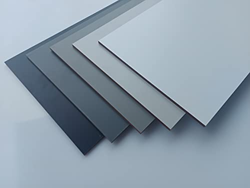 alt-intech Fassadenplatte Balkonplatte HPL Verschiedene Größen und Farben + Zubehör (1000 x 500 x 6 mm, Schiefer-grau) von alt-intech