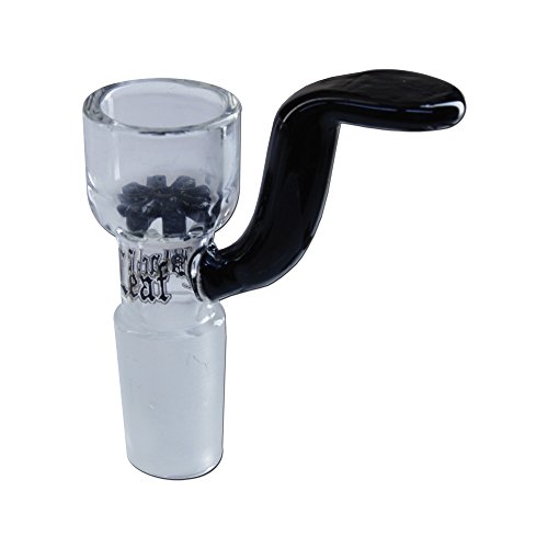 Black Leaf Glaskopf mit Sieb und Griff - schwarz NS 14 von altrado Headshop
