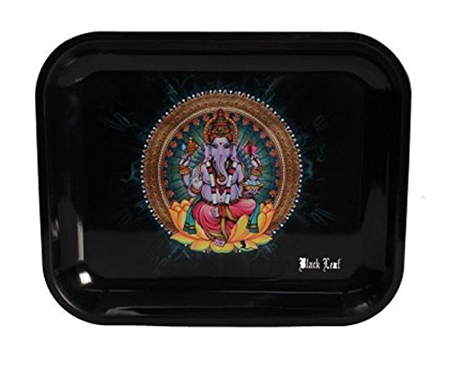 Black Leaf' Rolling Tray 'Ganesha' L von altrado Headshop